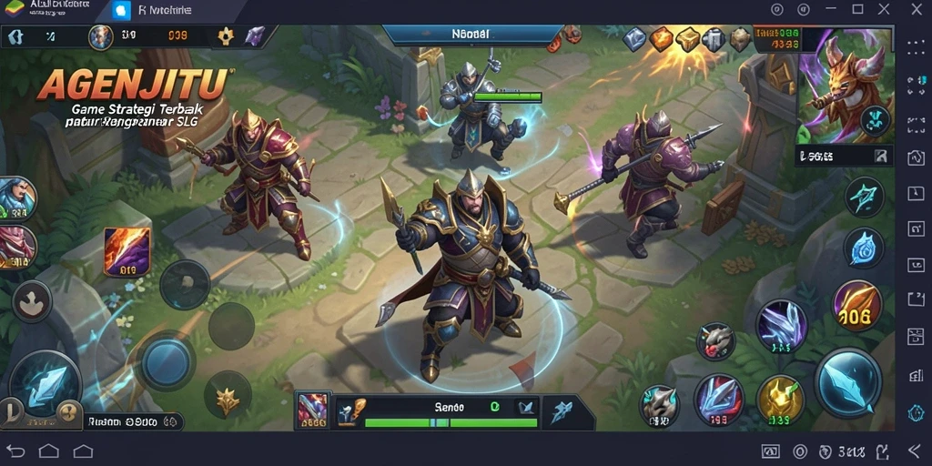Tangkapan layar gameplay AGENJITU yang menampilkan aksi seru dalam pertempuran strategi.