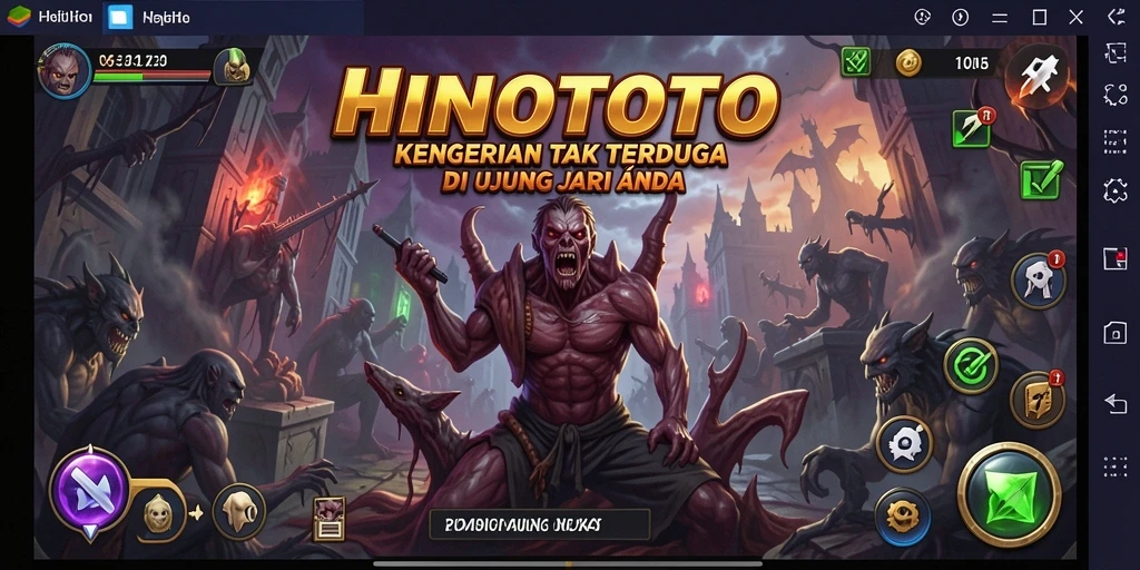 Tampilan gameplay HINOTOTO yang menegangkan dan mencekam.