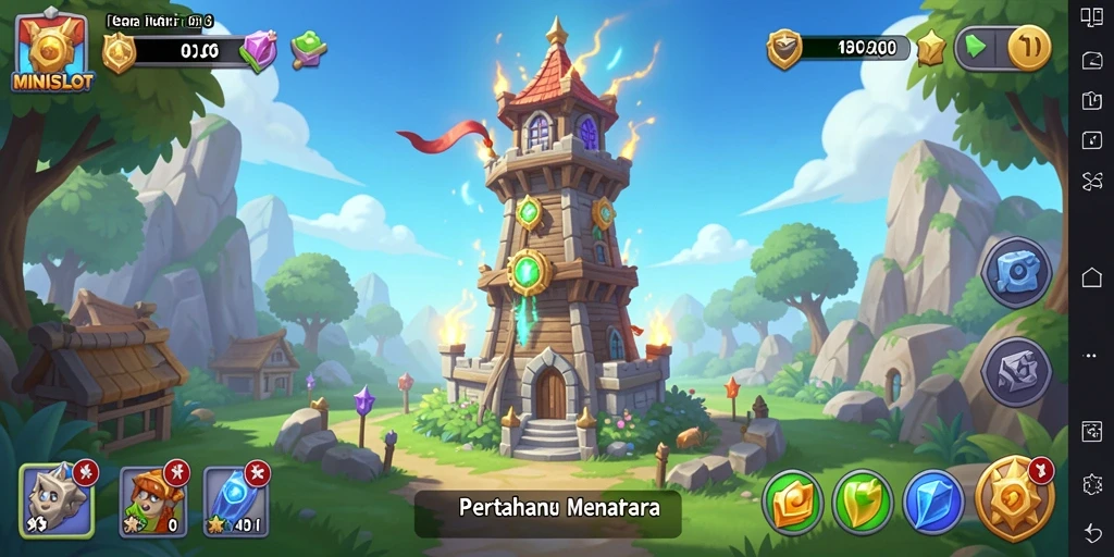 Tampilan gameplay Tower Defense yang menarik dan dinamis.