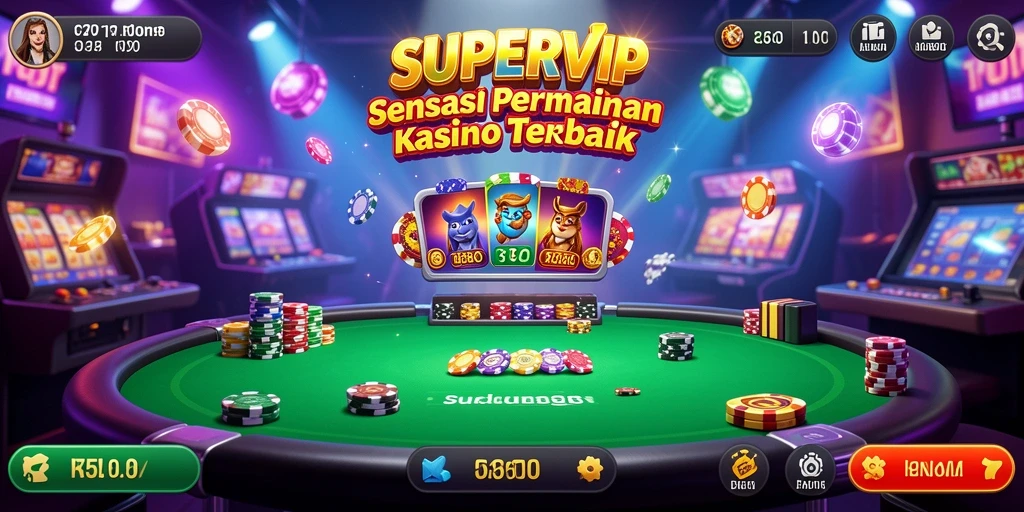 Tampilan menarik dan gameplay kasino yang seru di SUPERVIP.