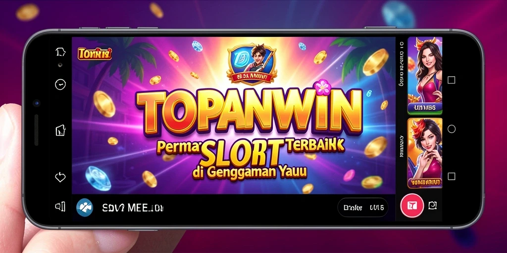 Screenshot gameplay TOPANWIN menampilkan mesin slot yang penuh warna.