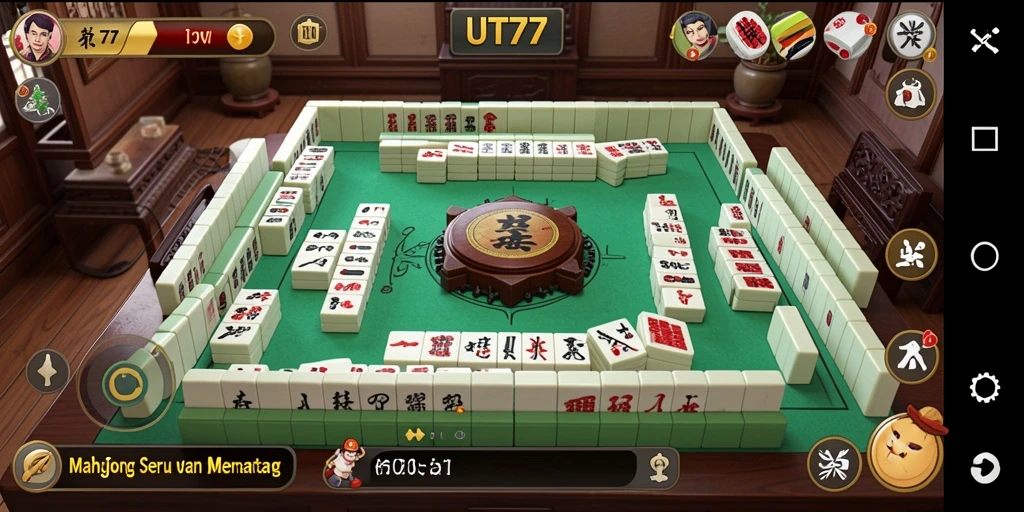 Screenshot UT77 menampilkan gameplay Mahjong yang seru dan menantang.