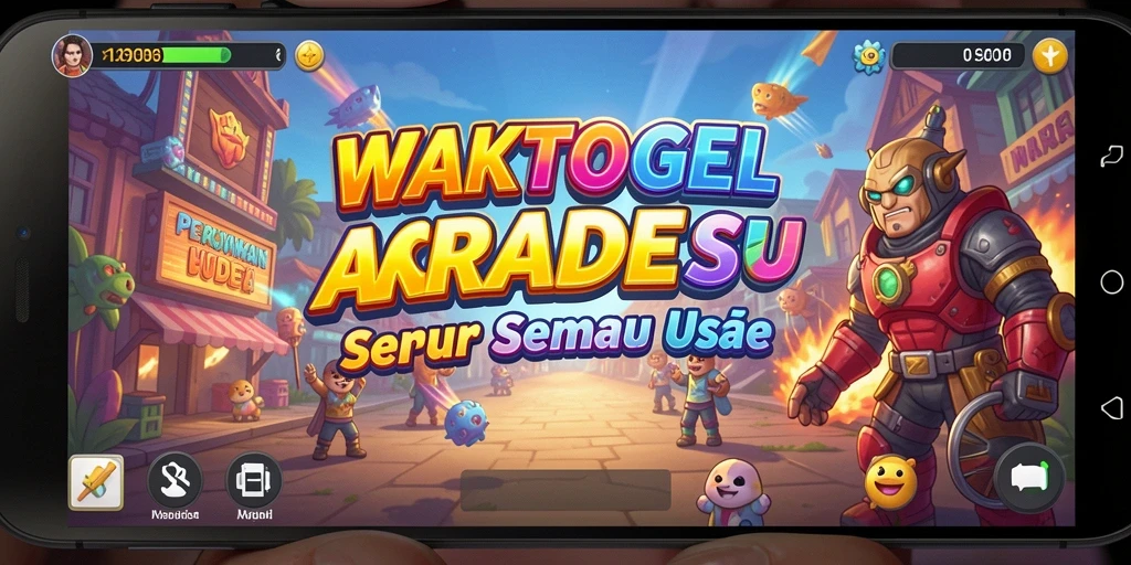 Gameplay seru WAKTOGEL dengan warna-warni yang mencolok.