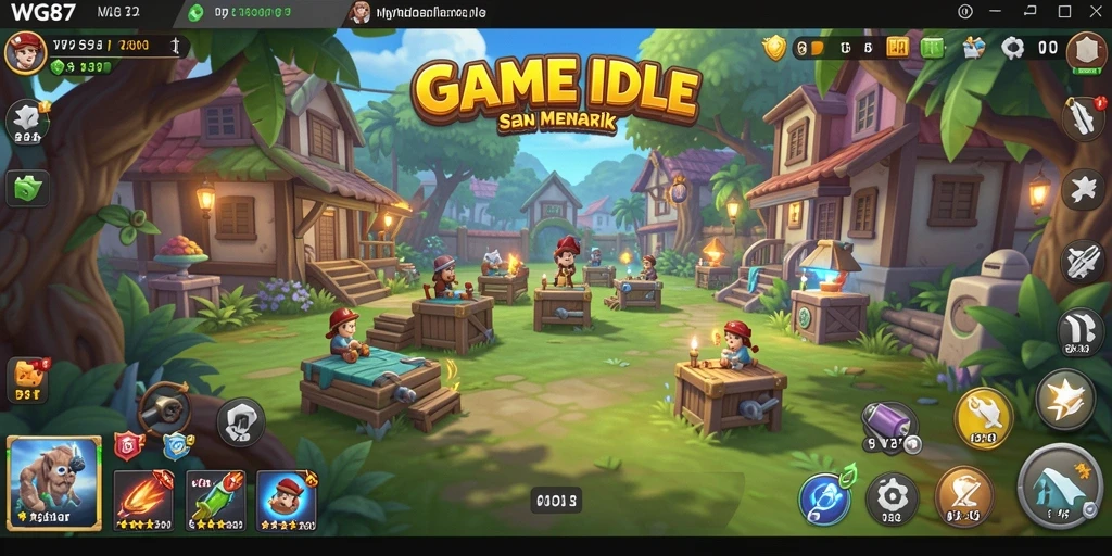 Screenshot gameplay WG87 dengan tampilan karakter yang sedang mengumpulkan sumber daya.