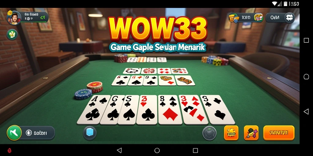 Tampilan Gameplay WOW33 yang menarik dalam permainan Gaple.